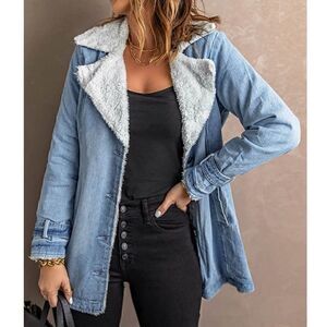 Fur Lined Denim Jacket 